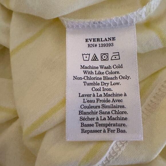 everlane organic cotton tee shirt crew neck yellow stripe women small - Picture 7 of 8